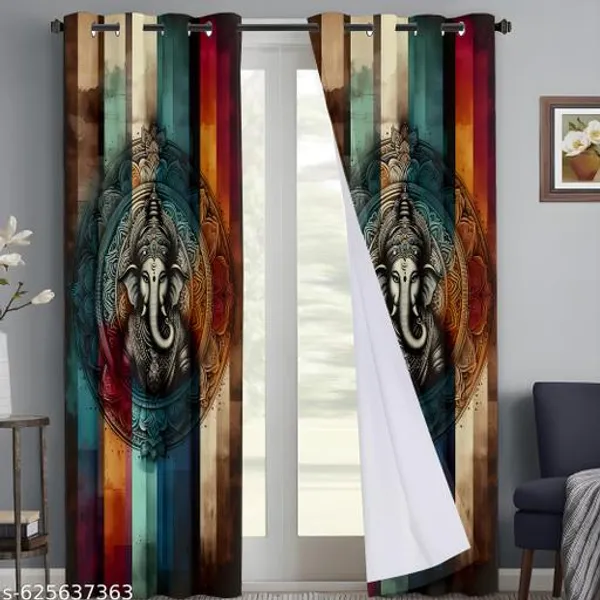 Multicolor_Polycotton_3D_Print_Door_Curtain