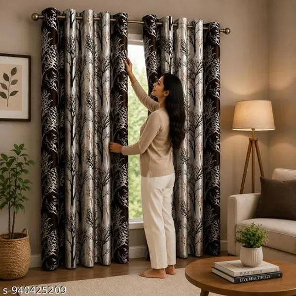 Multicolor_Polycotton_Tree_Print_Eyelet_Door_Curtain