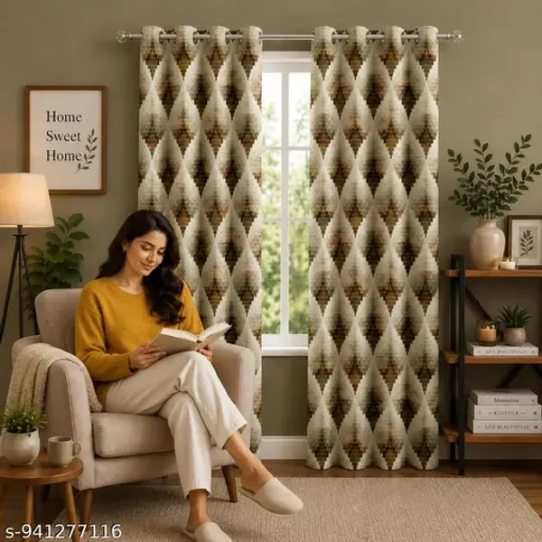 Multicolor_Polycotton_Modern_Geometric_Print_Eyelet_Door_Curtain