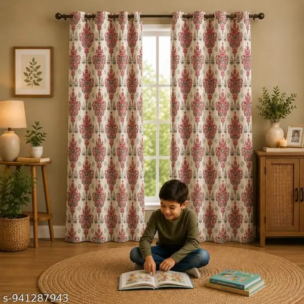 Pack_of_2_Pack_of_2__Multicolor_Polycotton_Floral_Print_Eyelet_Window_Door_Curtain
