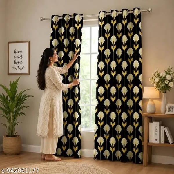 Multicolor_Polycotton_Blackout_Geometric_Print_Eyelet_Door_Curtain
