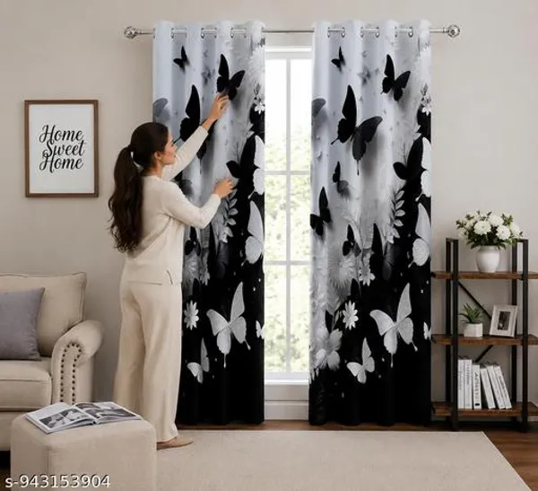 Multicolor_Polycotton_Blackout_Butterfly_Floral_Print_Curtain