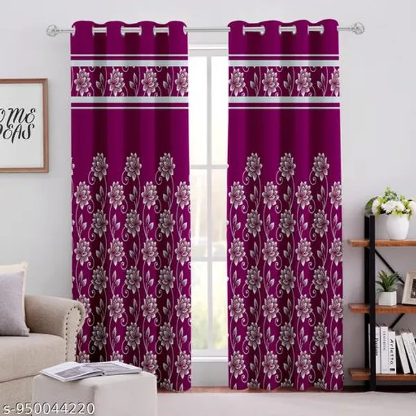 Pack_of_2_Pack_of_2__Multicolor_Polycotton_Silver_Floral_Print_Eyelet_Door_Curtain