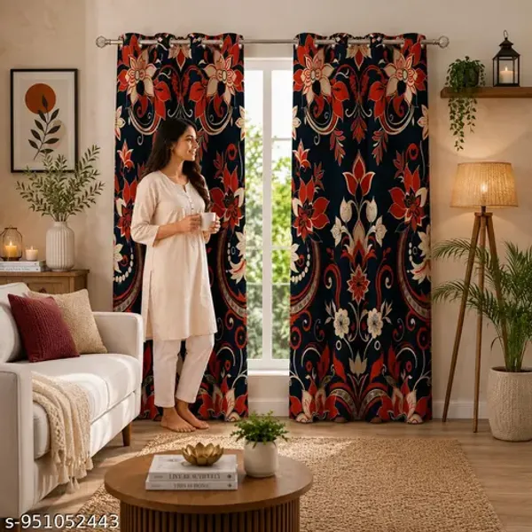 Pack_of_2_Pack_of_2__Multicolor_Polycotton_Burnt_Orange_Damask_Floral_Eyelet_Curtain