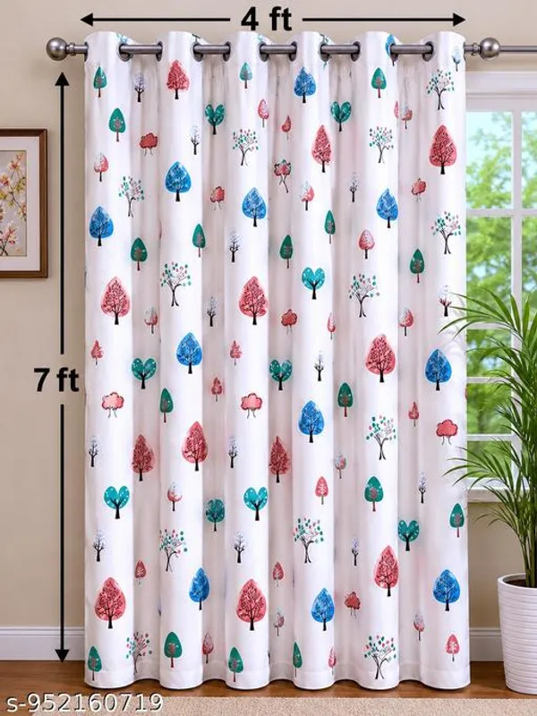 Multicolor_Polycotton_Tree_Print_Eyelet_Window_Curtain