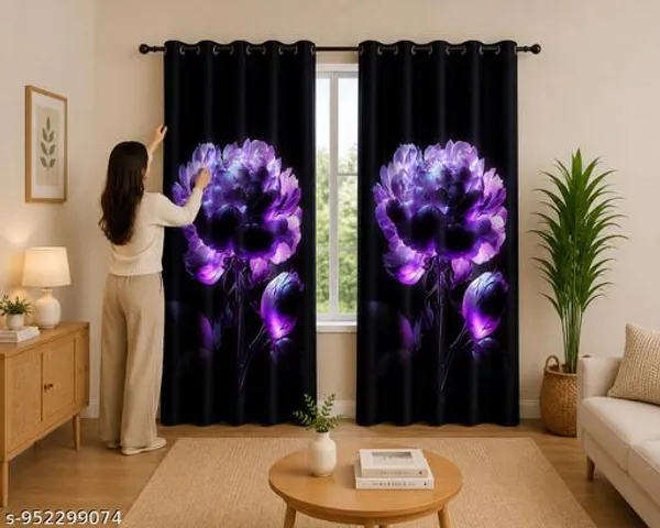 Multicolor_Polycotton_Blackout_Peony_Digital_Print_Eyelet_Curtain