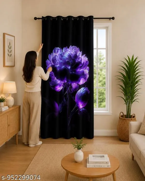 Multicolor_Polycotton_Blackout_Peony_Digital_Print_Eyelet_Curtain