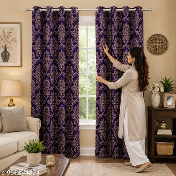 Multicolor_Polycotton_Floral_Damask_Print_Window_Curtain