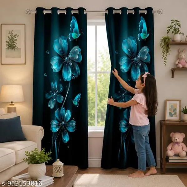 Pack_of_2_Pack_of_2__Multicolor_Polycotton_Modern_Butterfly_Floral_Print_Door_Curtain