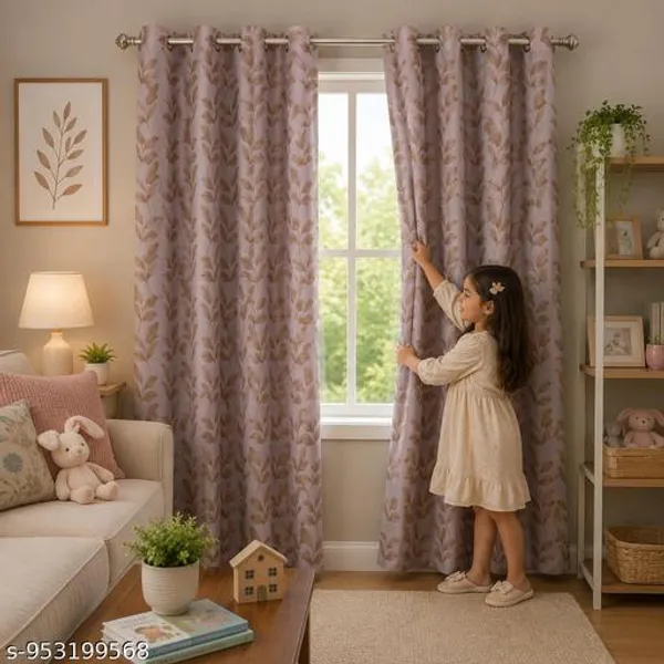 Multicolor_Polycotton_Modern_Leaf_Print_Door_Curtain