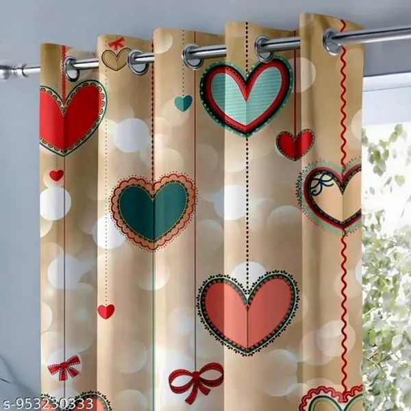 Multicolor_Polycotton_Romantic_Heart_Print_Window_Curtain