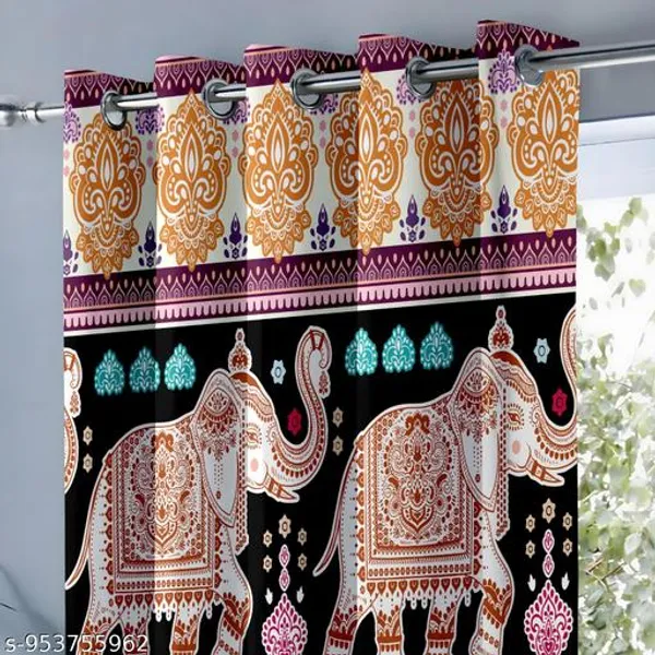 Multicolor_Polycotton_Ethnic_Elephant_Print_Eyelet_Window_Curtain