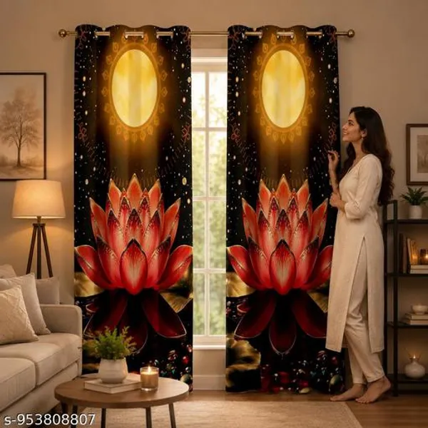 Multicolor_Polycotton_Blackout_Lotus_Moon_Print_Window_Curtain