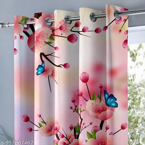 Multicolor_Polycotton_Blackout_Cherry_Blossom_Butterfly_Print_Curtain