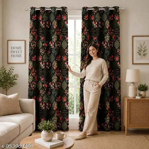 Pack_of_2_Pack_of_2__Multicolor_Polycotton_Floral_Damask_Print_Door_Curtain