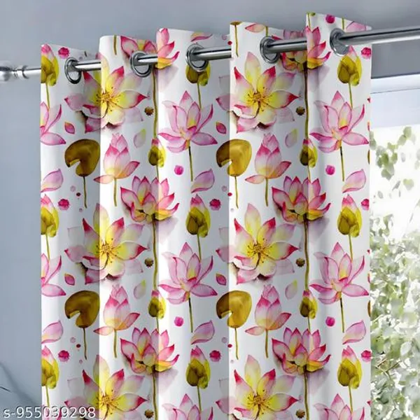 Multicolor_Polycotton_Lotus_Floral_Print_Eyelet_Window_Curtain