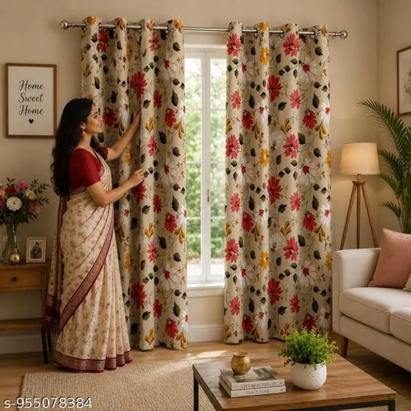 Multicolor_Polycotton_Floral_Print_Eyelet_Window_Curtain