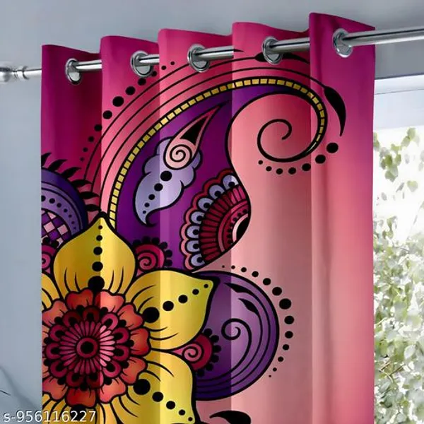 Pack_of_2_Pack_of_2__Multicolor_Polycotton_Bohemian_Floral_Mandala_Print_Eyelet_Door_Curtain