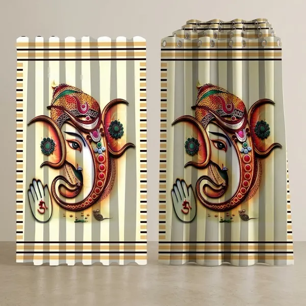 Multicolor_Polycotton_Devotional_Ganesh_Digital_Print_Door_Curtain