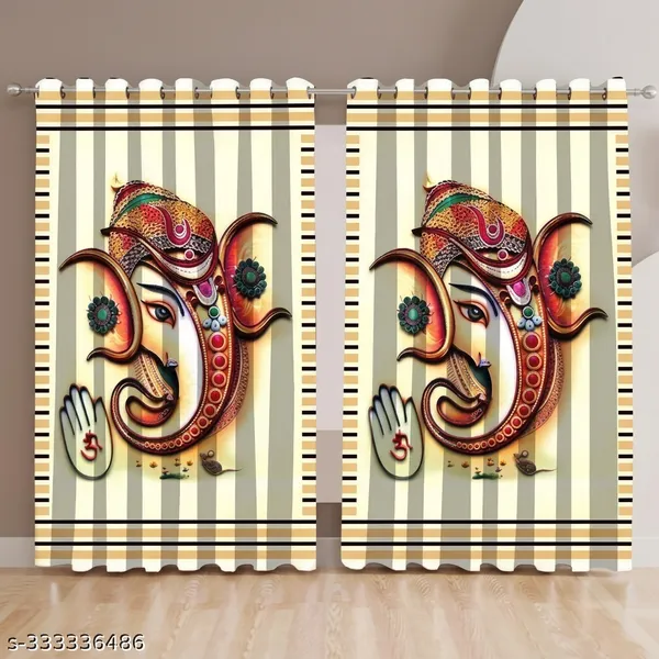 Multicolor_Polycotton_Devotional_Ganesh_Digital_Print_Door_Curtain