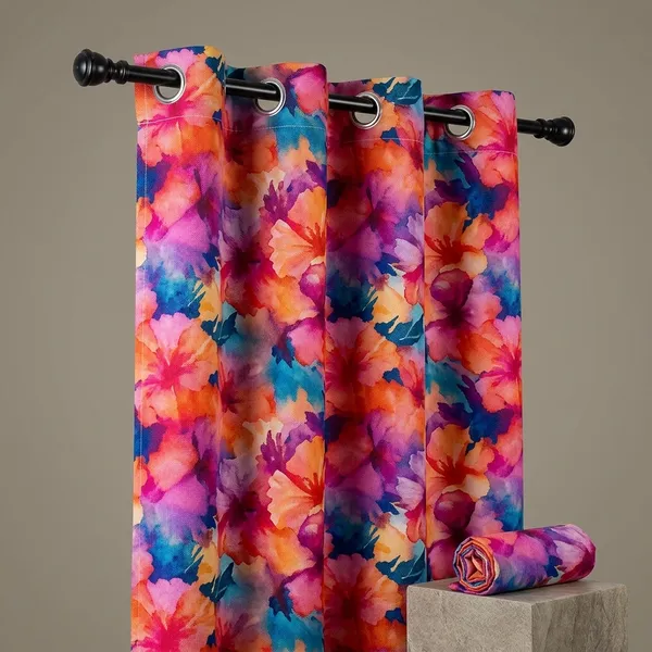 Multicolor_Polycotton_Blackout_Light_Blocking_Door_Curtain