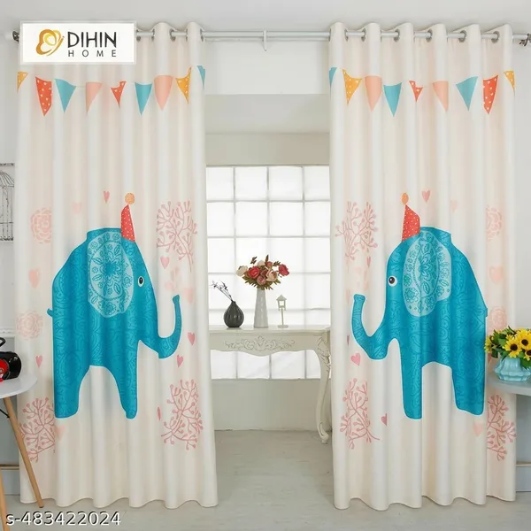 Pack_of_2_Pack_of_2__Multicolor_Polycotton_Kids_Unicorn_Rainbow_Print_Door_Curtain