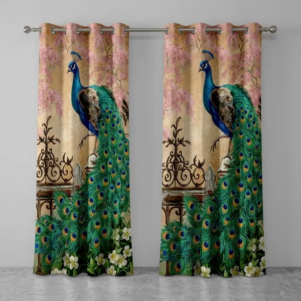 Pack_of_2_Pack_of_2__Multicolor_Polycotton_Floral_Peacock_Ironwork_Printed_Door_Curtain