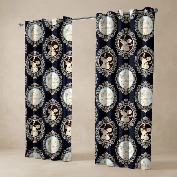 Pack_of_2_Pack_of_2__Multicolor_Polycotton_Baroque_Floral_Medallion_Print_Door_Curtain