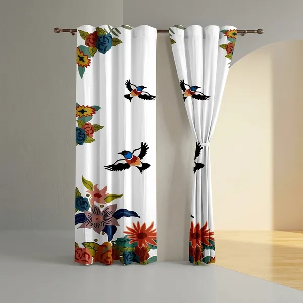 Pack_of_2_Pack_of_2__Multicolor_Polycotton_Floral_Flying_Birds_Print_Door_Curtain