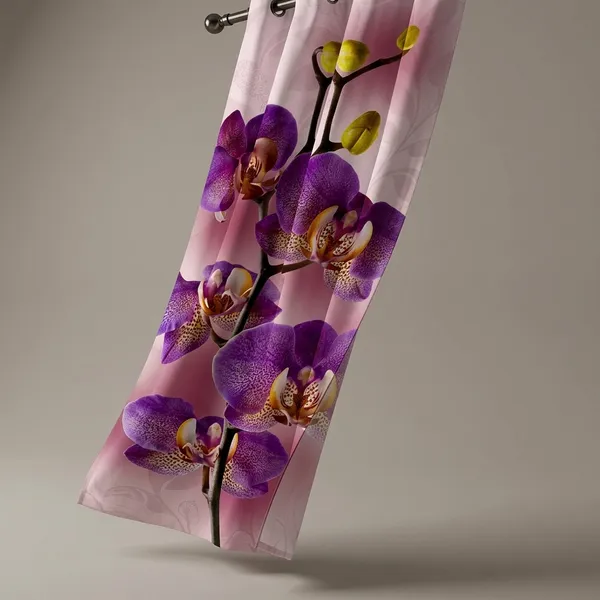 Multicolor_Polycotton_3D_Orchid_Floral_Digital_Print_Curtain