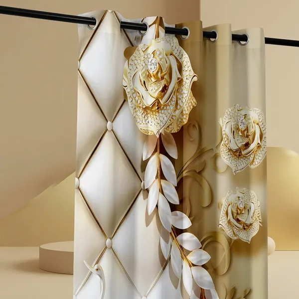 Pack_of_2_Pack_of_2__Multicolor_Polycotton_Pole_Pocket_Floral_Rose_Print_Door_Curtain
