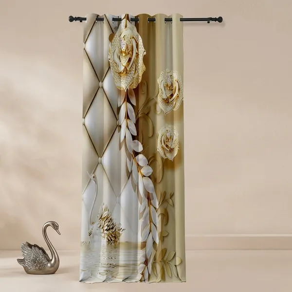 Pack_of_2_Pack_of_2__Multicolor_Polycotton_Pole_Pocket_Floral_Rose_Print_Door_Curtain