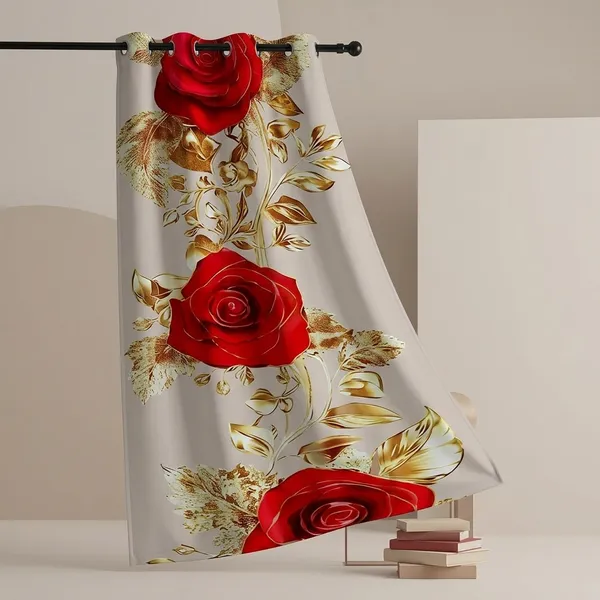 Pack_of_2_Pack_of_2__Multicolor_Polycotton_3D_Spring_Rosefloral_Print_Door_Curtain