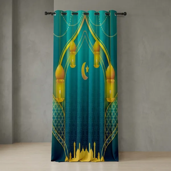 Multicolor_Polycotton_Festive_Printed_Pole_Pocket_Door_Curtain