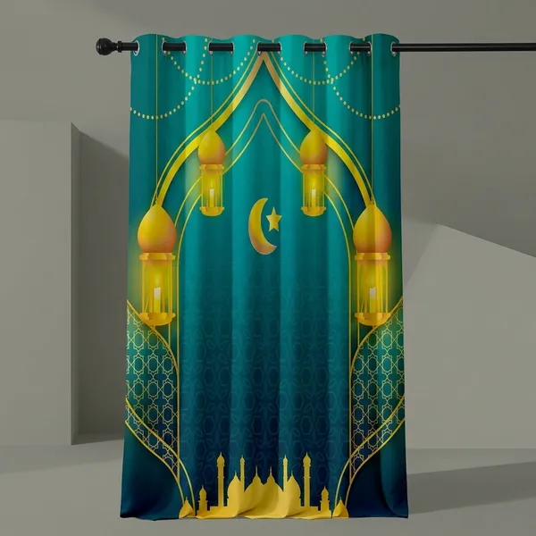 Multicolor_Polycotton_Festive_Printed_Pole_Pocket_Door_Curtain