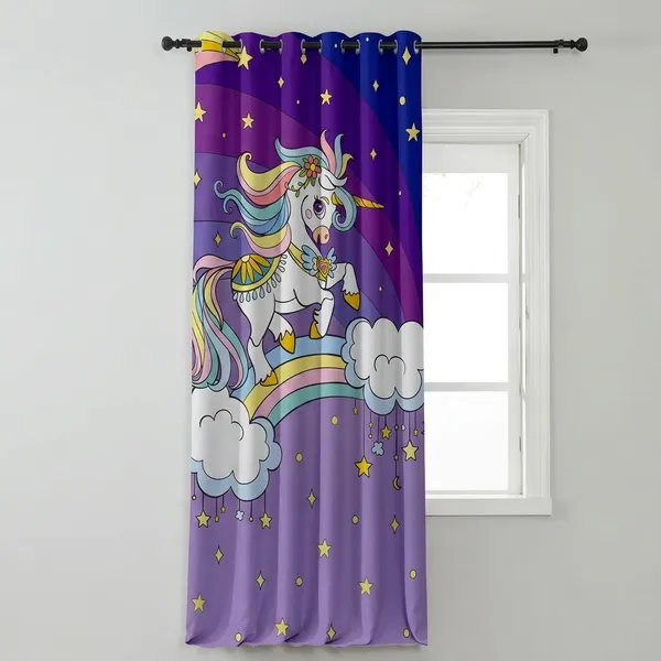 Pack_of_2_Pack_of_2__Multicolor_Polycotton_Kids_3D_Unicorn_Rainbow_Print_Door_Curtain
