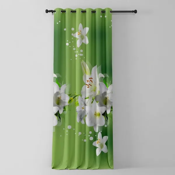Multicolor_Polyester_Room_Darkening_Green_White_3D_Print_Door_Curtain