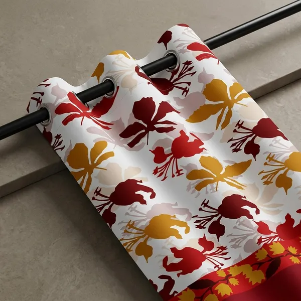 Multicolor_Polycotton_3D_Digital_Autumn_Leaves_Print_Door_Curtain