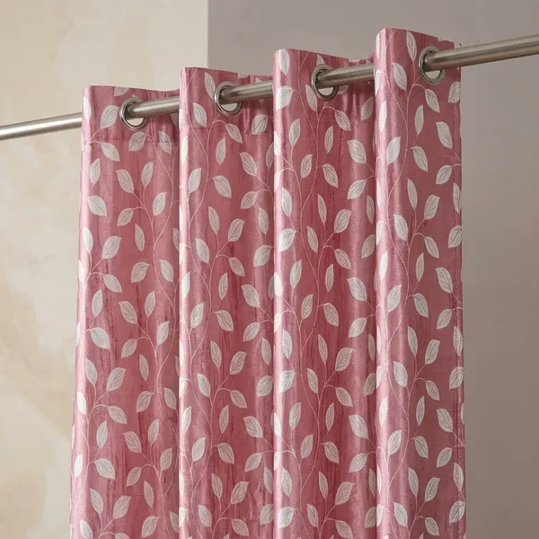 Multicolor_Silk_Blackout_Leaf_Print_Room_Darkening_Door_Curtain