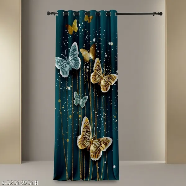 Multicolor_Polycotton_Whimsical_3D_Butterfly_Print_Door_Curtain