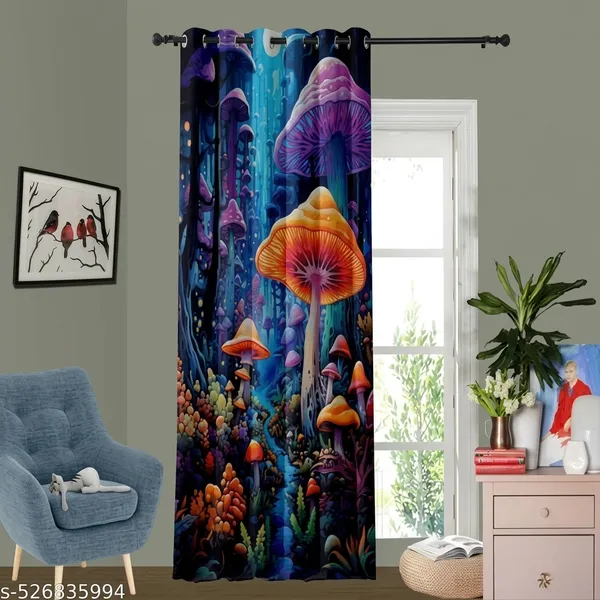 Pack_of_2_Pack_of_2__Multicolor_Polycotton_Blackout_Enchanted_Forest_Print_Window_Curtain