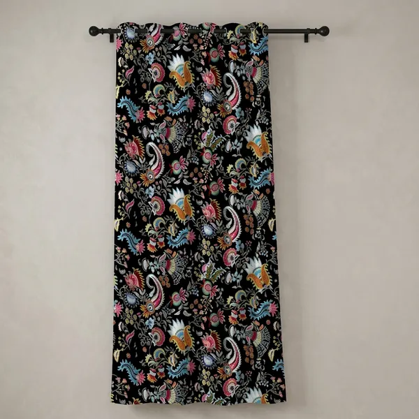 Pack_of_2_Pack_of_2__Multicolor_Polycotton_Bohemian_Floral_Bird_Print_Door_Curtain