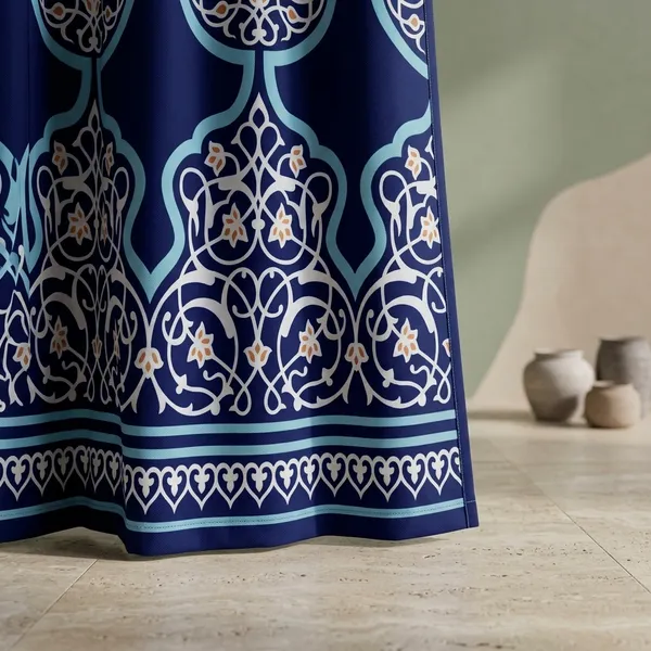 Pack_of_2_Pack_of_2__Multicolor_Polycotton_Bohemian_Moroccan_Print_Blackout_Door_Curtain