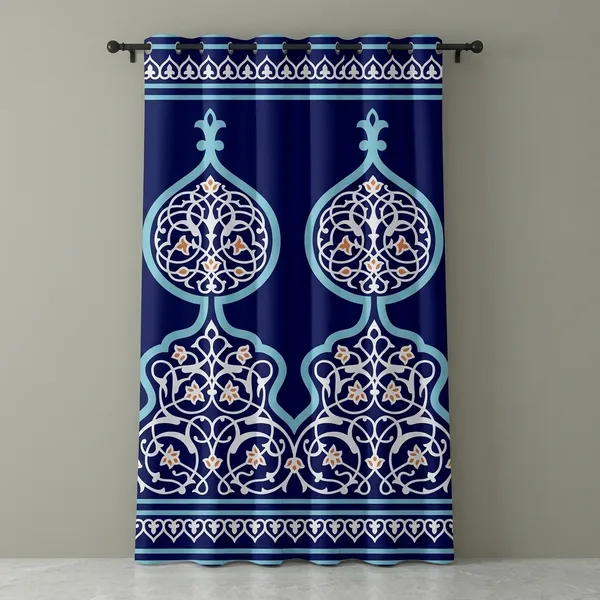 Pack_of_2_Pack_of_2__Multicolor_Polycotton_Bohemian_Moroccan_Print_Blackout_Door_Curtain