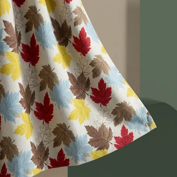Multicolor_Polycotton_Modern_Autumn_Leaf_Print_Curtain