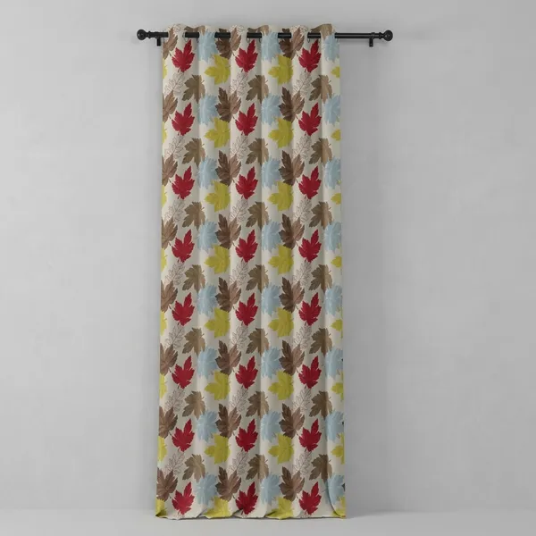 Multicolor_Polycotton_Modern_Autumn_Leaf_Print_Curtain