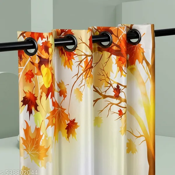 Multicolor_Polyester_Leaf_Digital_Print_Eyelet_Door_Curtain