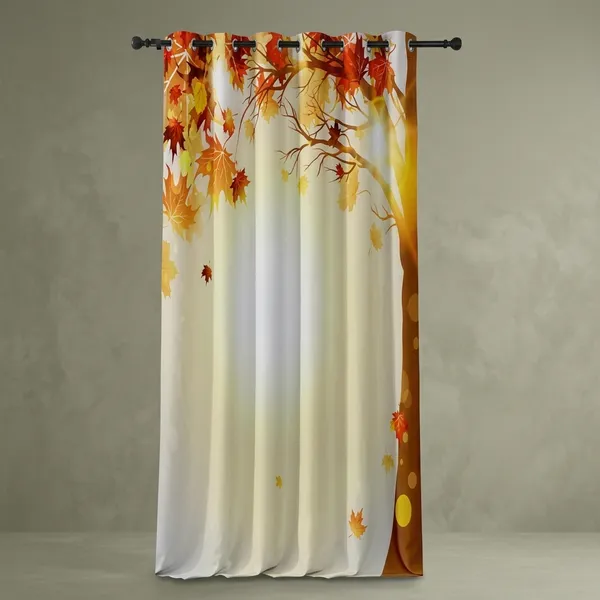 Multicolor_Polyester_Leaf_Digital_Print_Eyelet_Door_Curtain