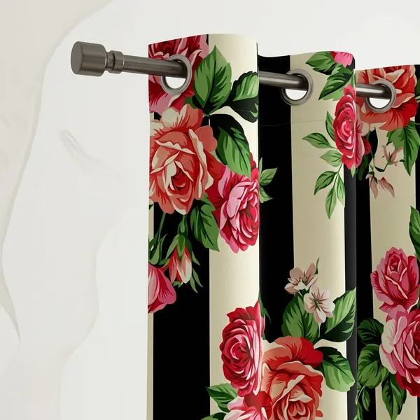 Multicolor_Polycotton_Modern_3D_Flower_Vine_Digital_Print_Curtain