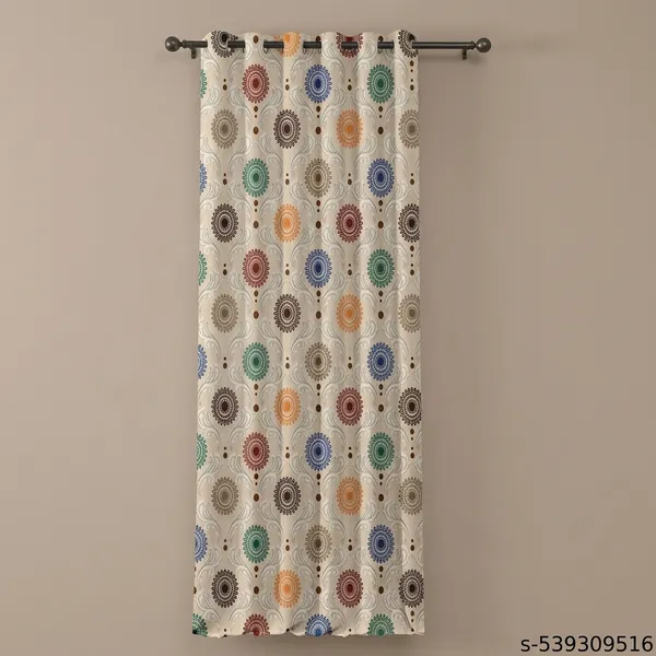 Pack_of_2_Pack_of_2__Multicolor_Polyester_Semi_Sheer_Floral_Print_Door_Curtain